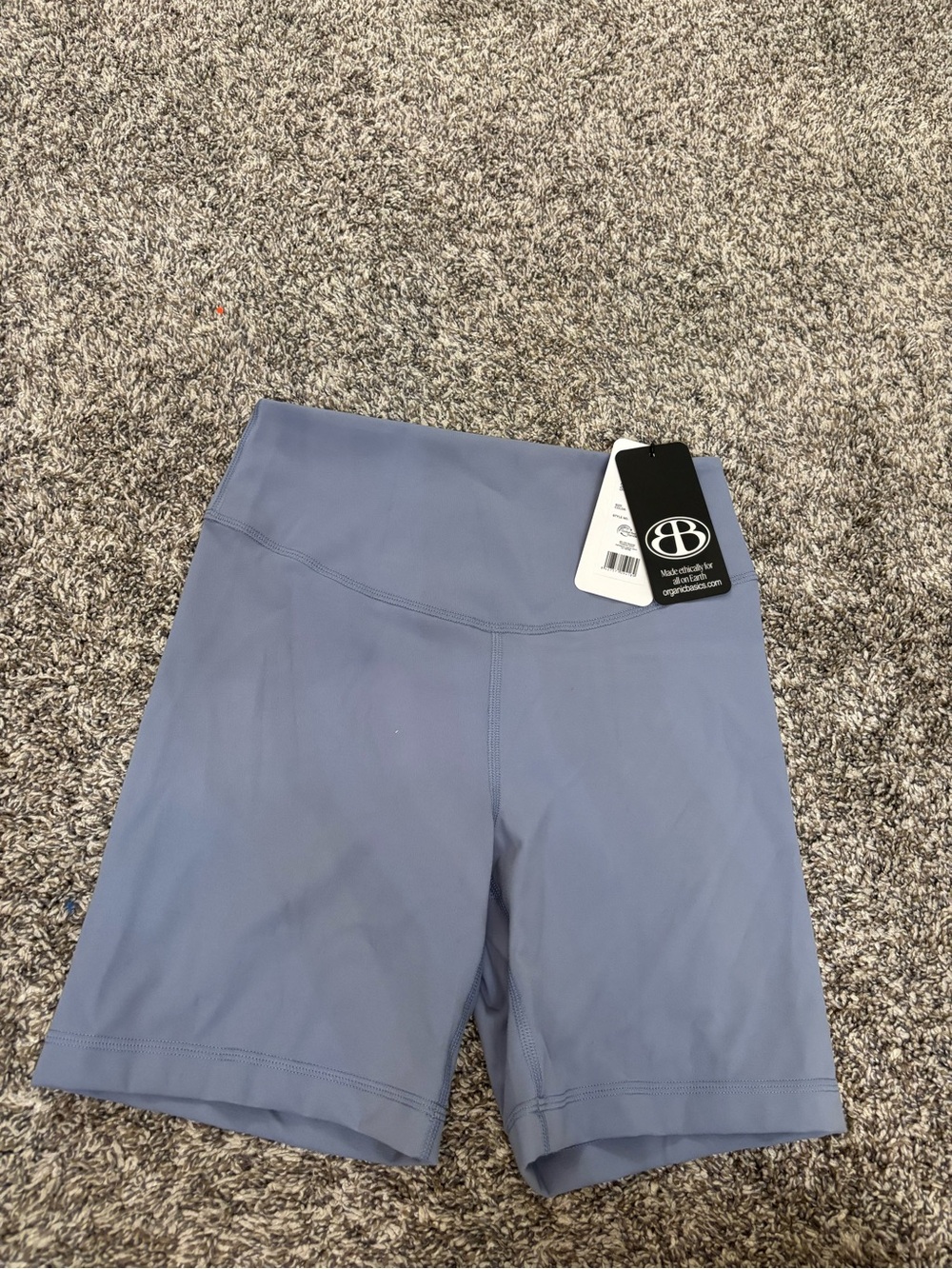Organic Basics Misty Blue High-Waist Women’s active bike Shorts XS